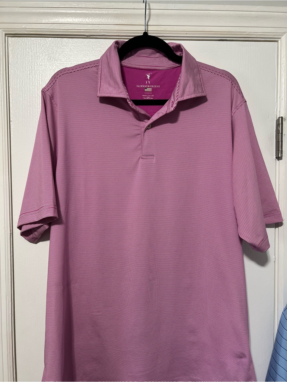 Fairway & Greene Men’s Pink Micro-Striped Polo